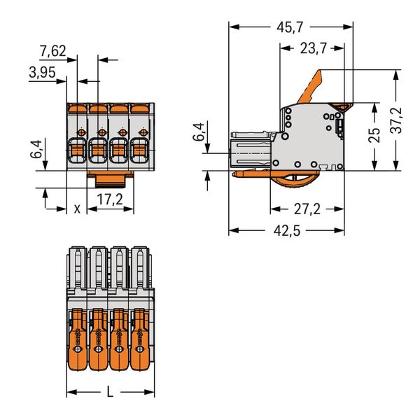 1-conductor female connector lever Push-in CAGE CLAMP® light gray image 3