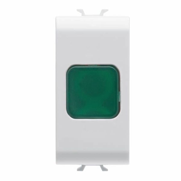 SINGLE INDICATOR LAMP - GREEN - 1 MODULE - GLOSSY WHITE - CHORUSMART image 2