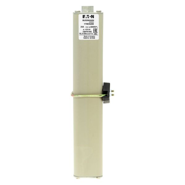 Fuse-link, high speed, 25 A, AC 6 kV, size 1, 65 x 70 x 300 mm, aR, IEC, with indicator image 12