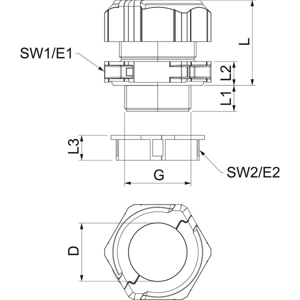 V-TEC TB32 Cable gland, separable Sealing insert, closed M32 image 2