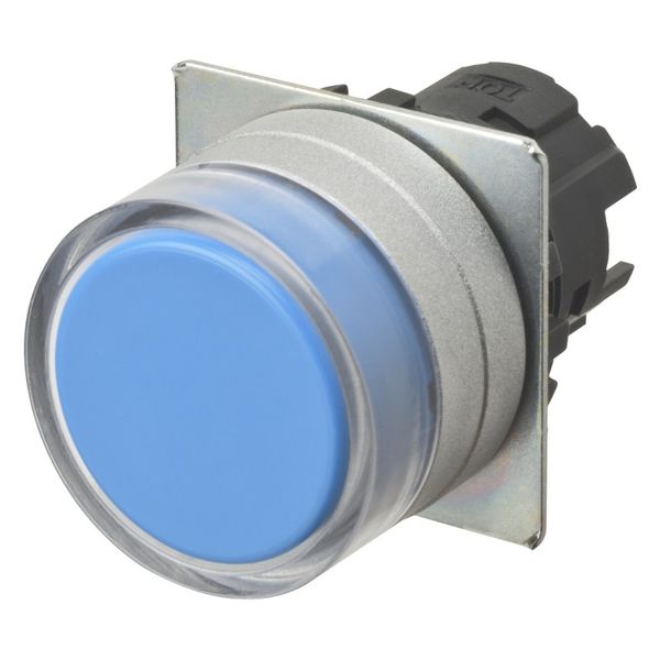 Pushbutton A22NZ Ø22, bezel brushed metal, FULL GUARD, MOMENTARY, CAP image 1