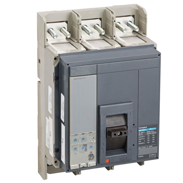 circuit breaker ComPact NS1000L, 150 kA at 415 VAC, Micrologic 5.0 trip unit, 1000 A, fixed,3 poles 3d image 1