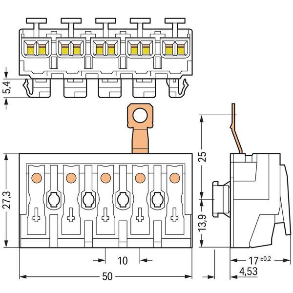 Lighting connector push-button, external for Linect® white image 3