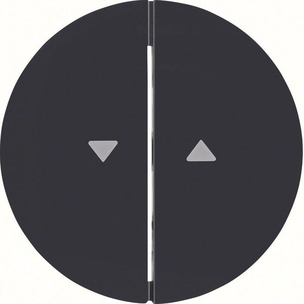 Rocker 2gang imprinted arrow symbol, R.1/R.3, black glossy image 1
