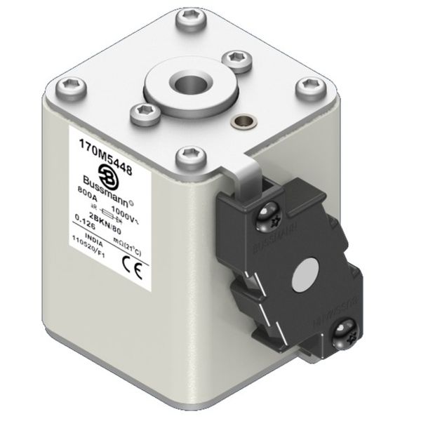 Fuse-link, high speed, 800 A, AC 1000 V, size 2, 61 x 77 x 81 mm, aR, IEC, UL, single indicator image 2