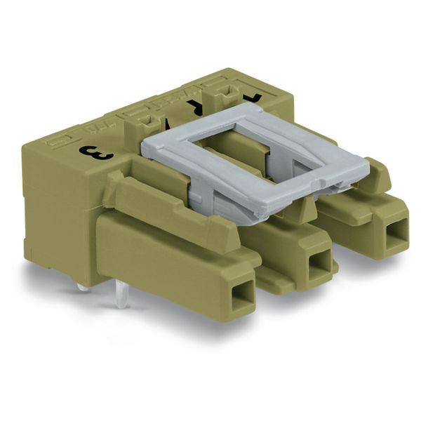 Socket for PCBs angled 3-pole light green image 4