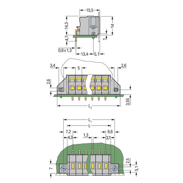 PCB terminal block 2.5 mm² Pin spacing 5 mm gray image 2