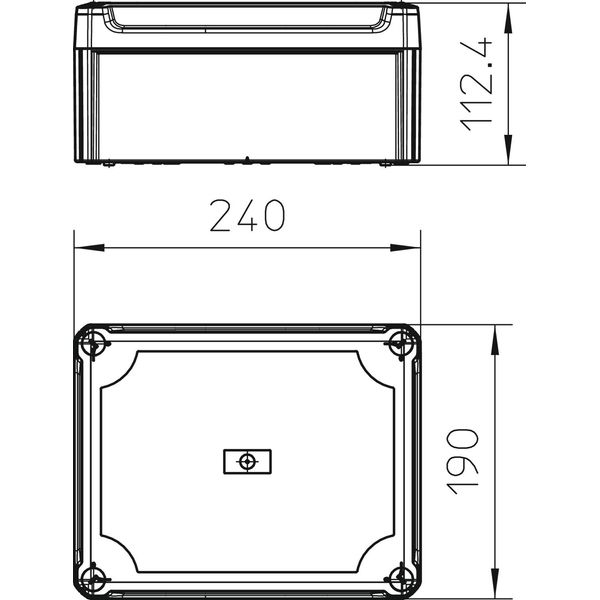 T 250 OE HD LGR Junction box, closed with raised cover 240x190x115 image 2