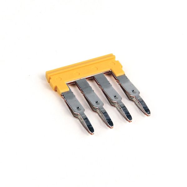 Allen-Bradley 1492-CJLJ5-2 Center Jumper, Plug-In Type, 5 mm Center to Center, 2 Pole, Yellow, for Use With 1492-LM3, LC3, LDC3, LDAG3, LDG3P, JKD3α, J3Pα, J3, J3TW image 1