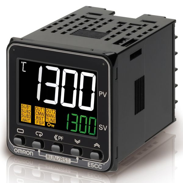 Temp. controller, PRO,1/16 DIN (48x48mm),Progr.,3 AUX,1 x 12 VDC pulse image 2