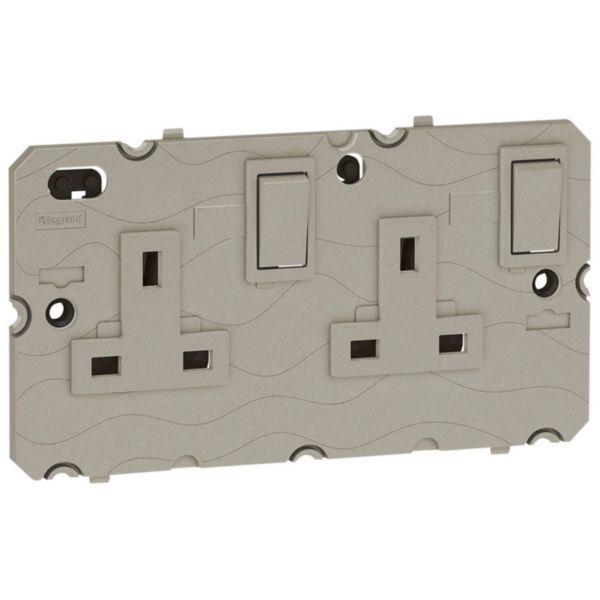 Arteor 2 Gang 13A Double Pole Switched Socket Outlet Champagne image 1