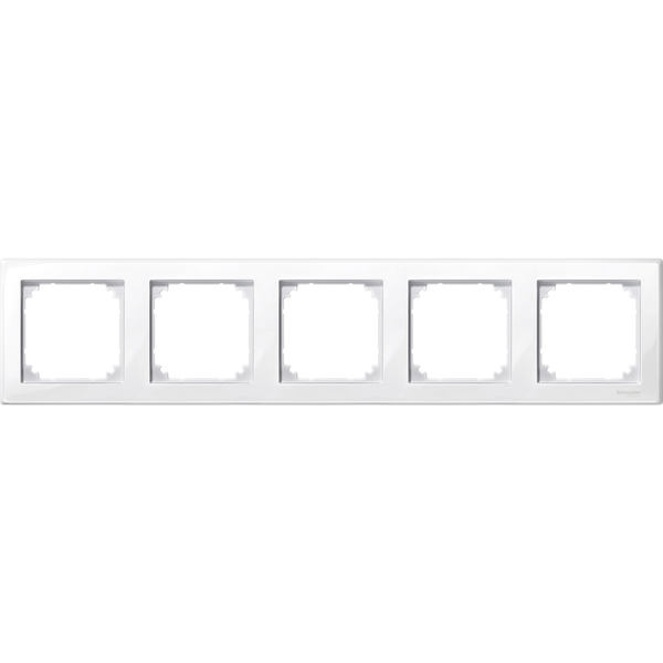 M-Smart frame, 5-gang, polar white, glossy image 4