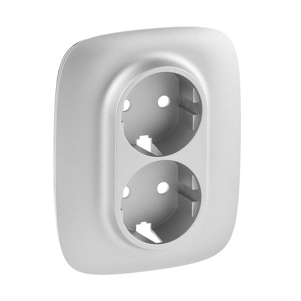 Cover plate Valena Allure - 2x2P+E socket - German standard - aluminium image 1