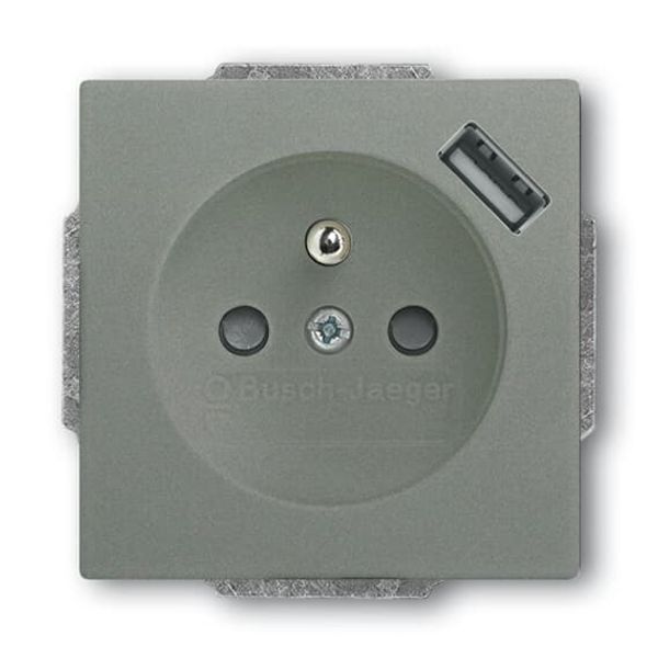 20 MUCBUSB-803-500 CoverPlates (partly incl. Insert) USB charging devices grey metallic image 3