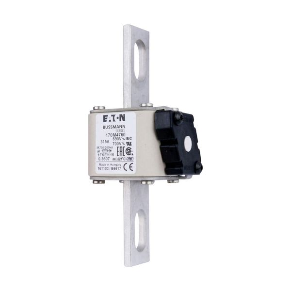 Fuse-link, high speed, 315 A, AC 690 V, size 1, 53 x 69 x 136 mm, aR, IEC, UL, single indicator image 6