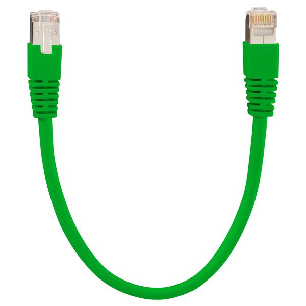 Patch cord, Cat.6A iso, 5 m green (similar RAL 6016) image 1