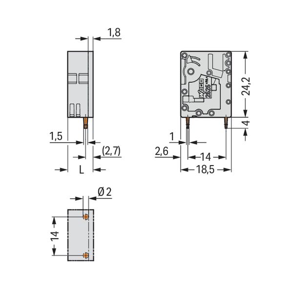 PCB terminal block 6 mm² Pin spacing 7.5 mm brown image 5