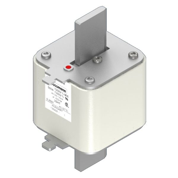 Fuse-link, high speed, 500 A, AC 1250 V, size 3, 76 x 76 x 150 mm, aR, IEC, single indicator image 2