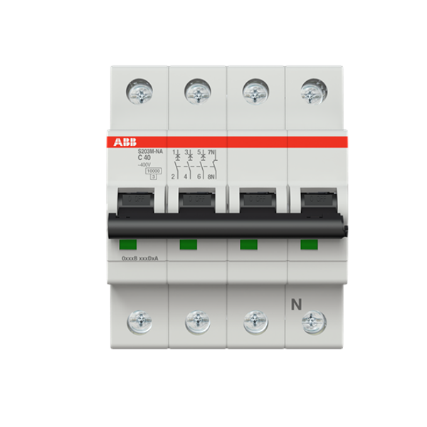 S203M-C40NA Miniature Circuit Breaker - 3+NP - C - 40 A image 2