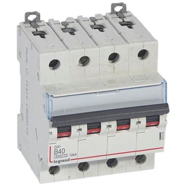 DX³6000 10kA high inlet and low outgoing screw circuit breaker 4P 400V~ - 40A - curve B - 4 modules image 1