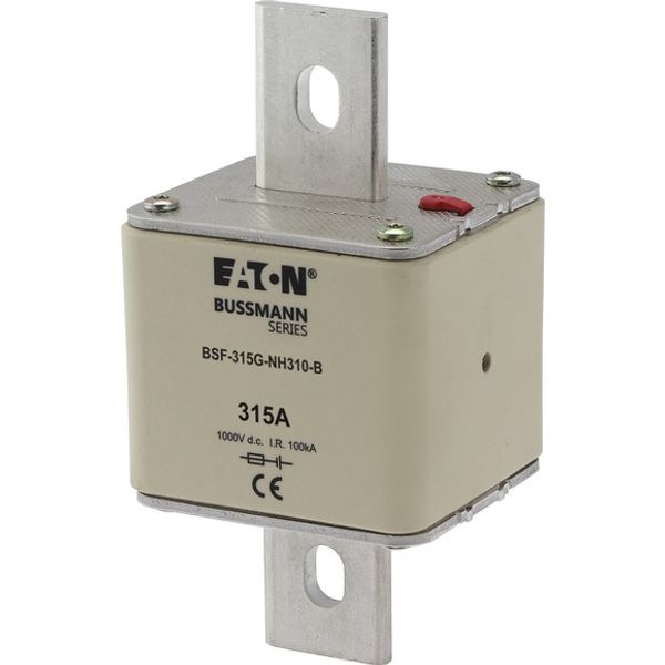 Fuse-link, high speed, 315 A, DC 1000 V, NH3, 71 x 76 x 150 mm, gBat, IEC, bolted connection image 2