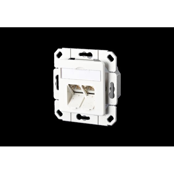 E-DAT C6 2 port flush mounted trunking installation pure white image 2