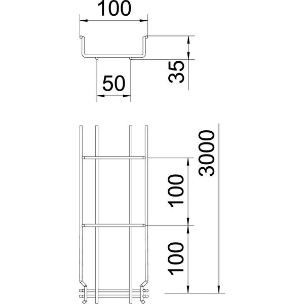 GRM 35 100 G Mesh cable tray GRM  35x100x3000 image 2