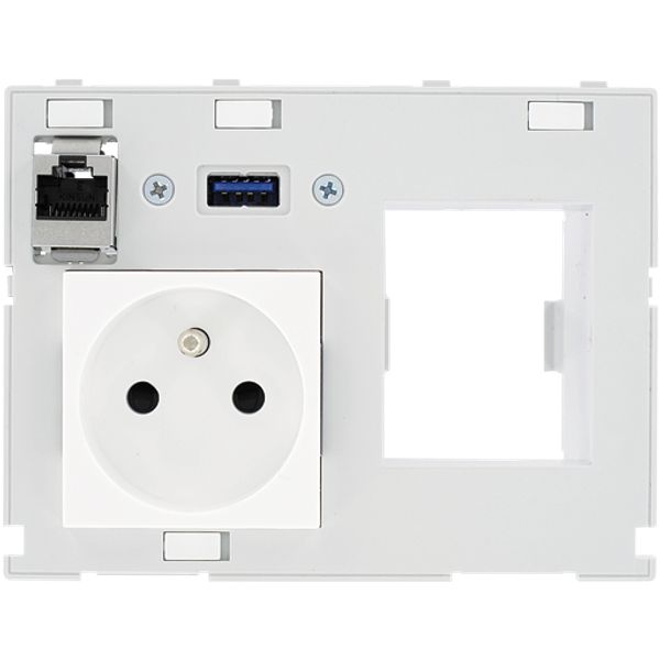 MODLINK MSDD DBL COMBI INSERT FRANCE 1xRJ45+USB-A + RCD opening image 1