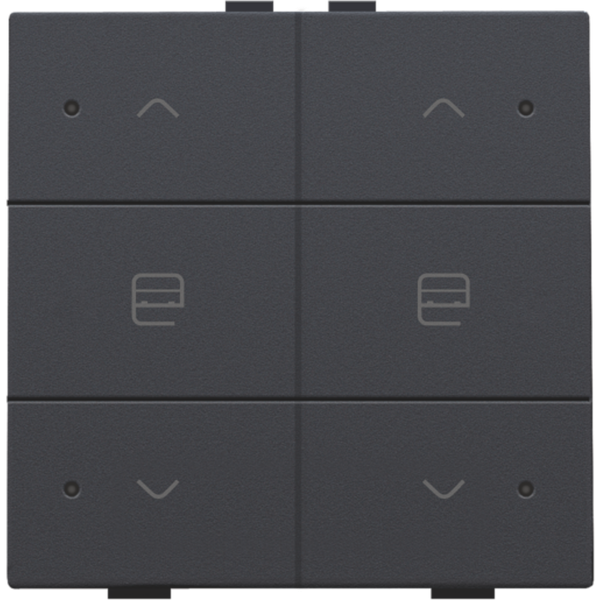 Double push button with LED for Niko Home Control, anthracite coated image 2