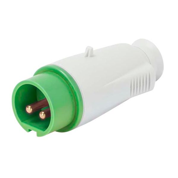 STRAIGHT PLUG - IP44 - 2P 16A 20-25V and 40-50V 401-500HZ - GREEN - 11H - SCREW WIRING image 2