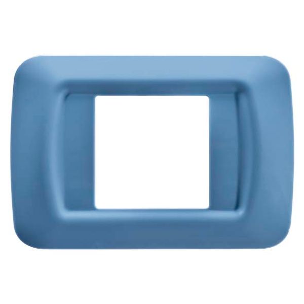 TOP SYSTEM PLATE - IN TECHNOPOLYMER GLOSS FINISHING - 2 GANG - SKY BLUE - SYSTEM image 2