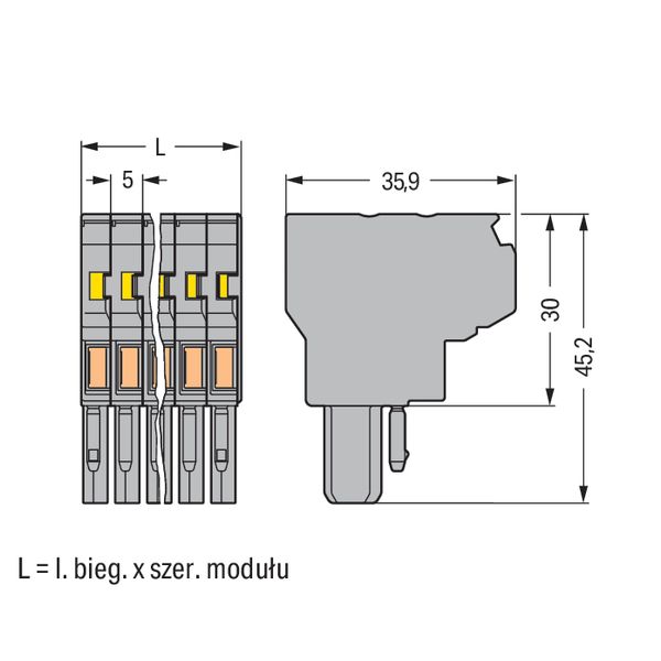 2-conductor female connector CAGE CLAMP® 4 mm² gray image 3