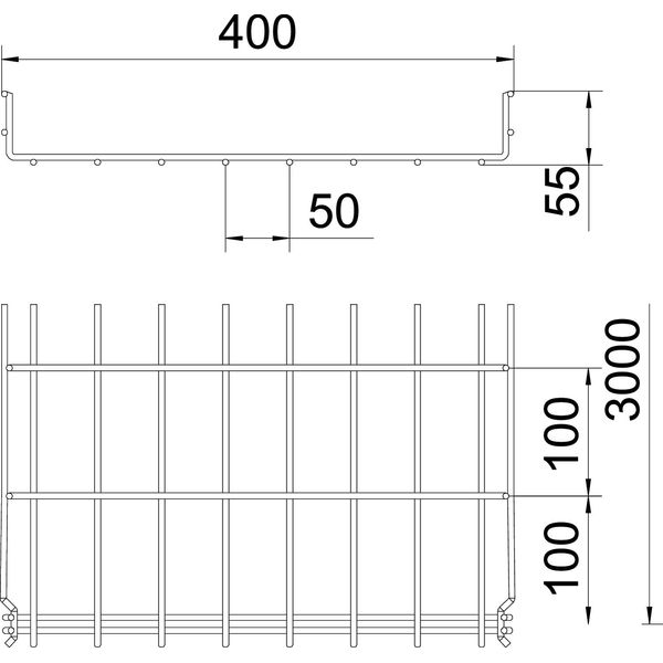 GRM 55 400 A2 Mesh cable tray GRM  55x400x3000 image 2