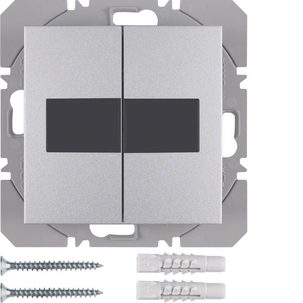 KNX radio wall-transmitter 2gang flat solar quicklink, S.1/B.7, al., m image 1