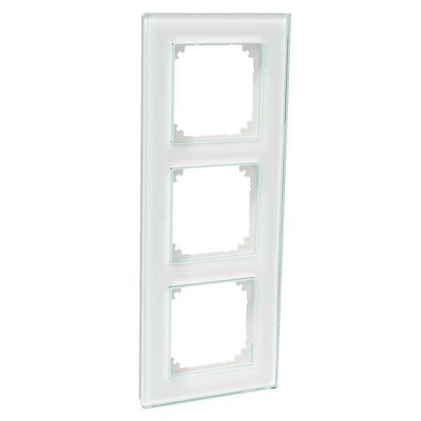 Exxact Solid 3-gang glass frame white image 2