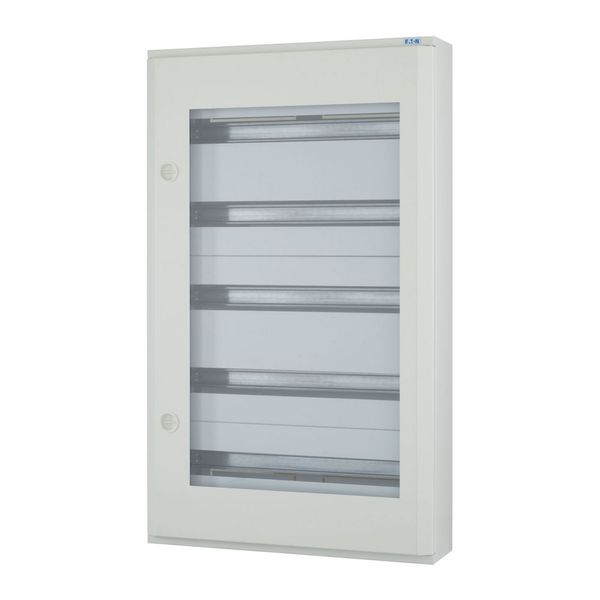 Complete surface-mounted flat distribution board with window, grey, 24 SU per row, 5 rows, type C image 3