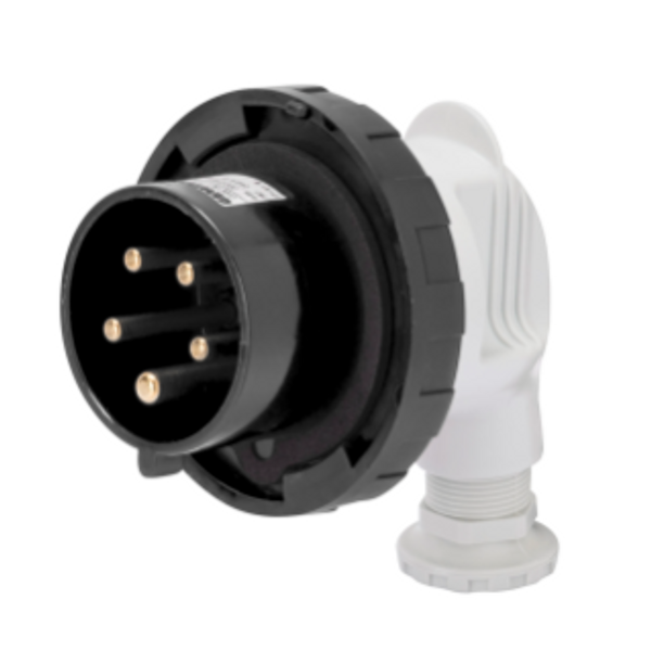 90° PLUG - IP67 - 3P+N+E 16A 480-500V 50/60HZ - BLACK - 7H - SCREW WIRING image 1