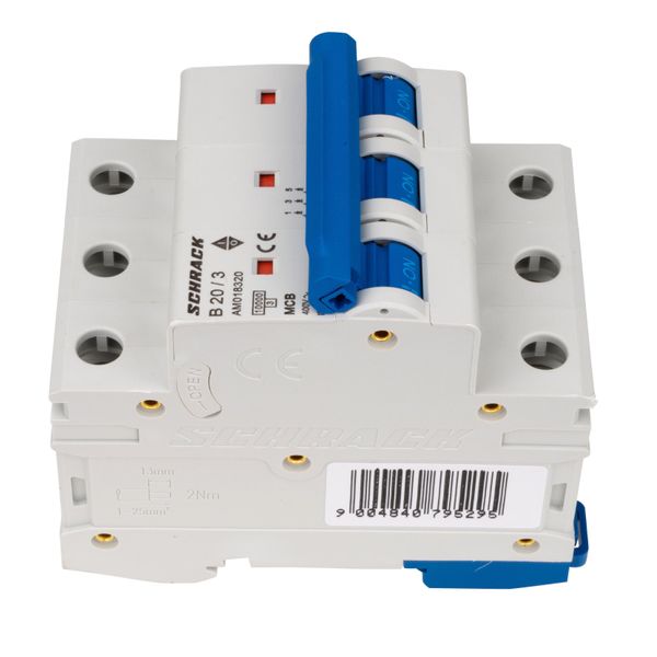 Miniature Circuit Breaker (MCB) AMPARO 10kA, B 20A, 3-pole image 3