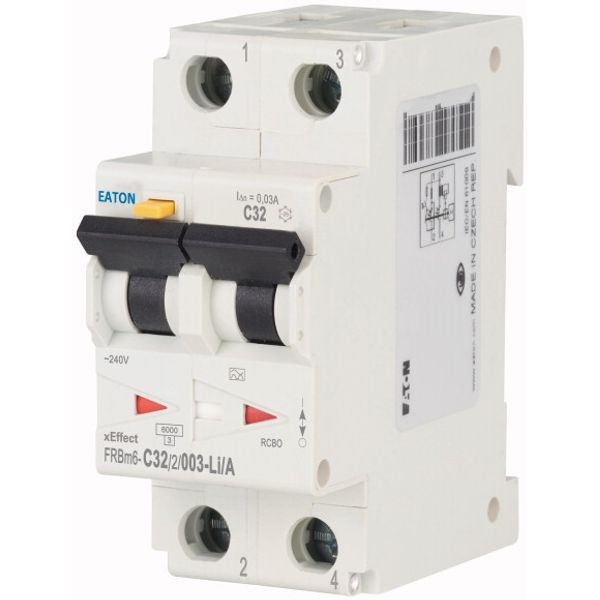 RCD/MCB combination, 32 A, 30 mA, MCB trip characteristic: C, 2p, RCD trip characteristic: LIA image 2