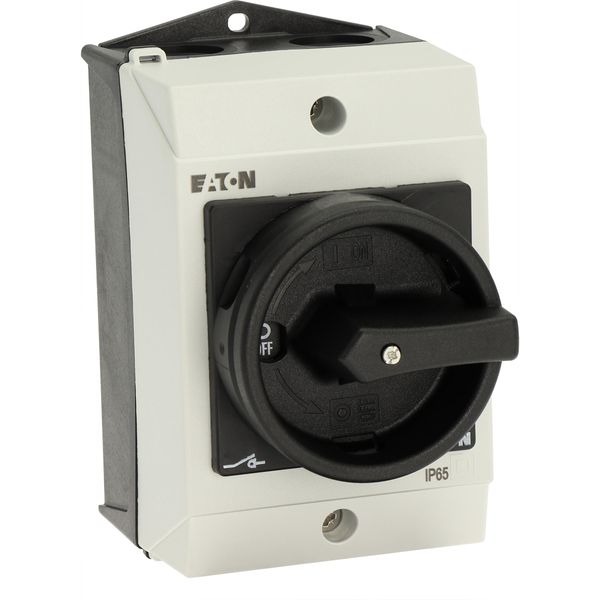 Main switch, T0, 20 A, surface mounting, 2 contact unit(s), 3 pole, 1 N/O, STOP function, With black rotary handle and locking ring, Lockable in the 0 image 31