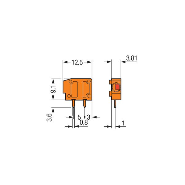 Stackable PCB terminal block 1.5 mm² Pin spacing 3.81 mm orange image 4