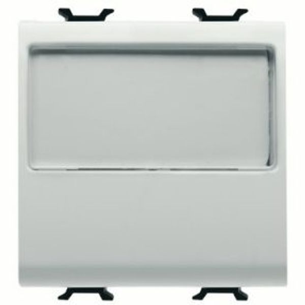 PUSH-BUTTON WITH ILLUMINATED NAME PLATE 250V ac - NO 10A - 2 MODULES - SATIN WHITE - CHORUSMART image 1