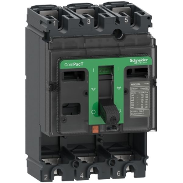 Circuit breaker basic frame, ComPacT NSX100F, 36 kA at 415 VAC 50/60 Hz, 100 A, without trip unit, 3 poles image 2