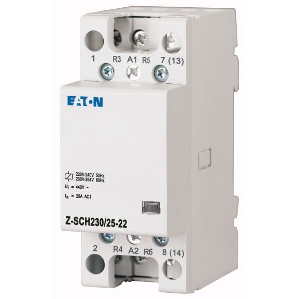 Installation contactor, 230VAC/50Hz, 2N/O+2N/C, 25A, 2HP image 1