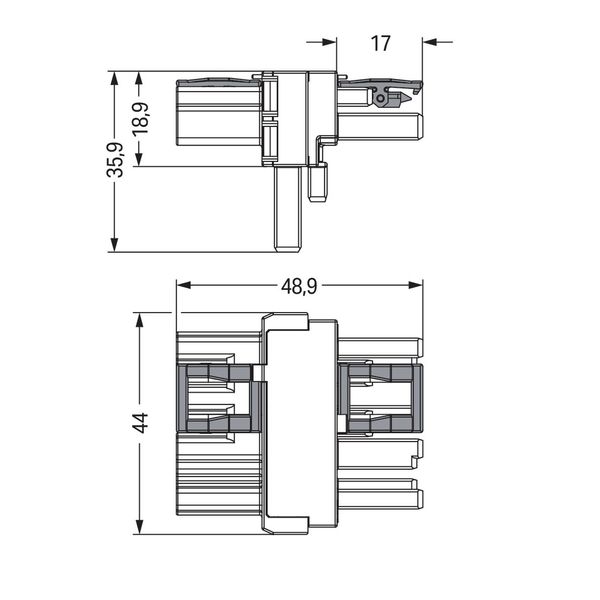 T-distribution connector 4-pole Cod. A white image 4