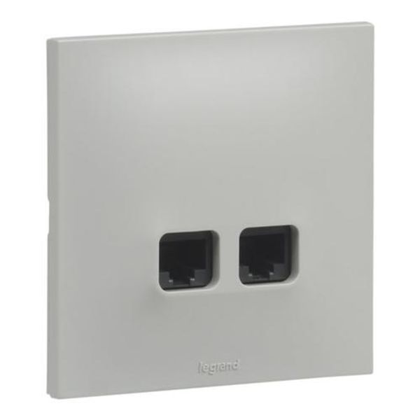 Dual RJ45 Category 6 UTP Urbano Socket in Grey Finish image 1