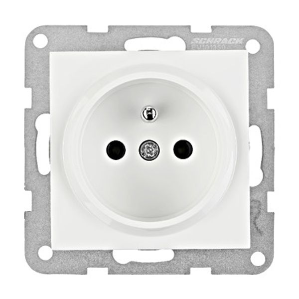 Pin socket outlet, screw clamps, white image 1