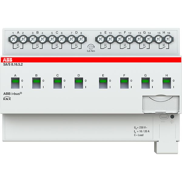 SA/S8.16.5.2 Switch Actuator, 8-fold, 16 A, C-Load, MDRC image 1