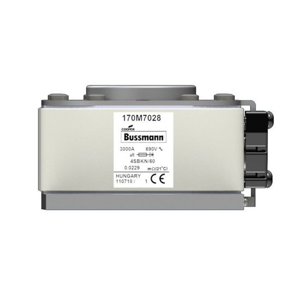 Fuse-link, high speed, 3000 A, AC 690 V, size 4, 120 x 100 x 132 mm, aR, IEC, single indicator image 5