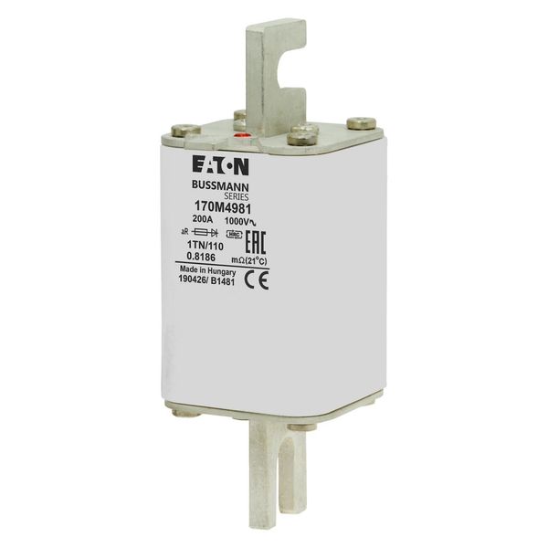 Fuse-link, high speed, 200 A, AC 1000 V, DIN 1, 51 x 69 x 138 mm, aR, DIN, IEC, type T indicator image 5